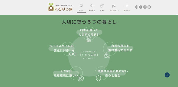朝日工務店公式サイトのキャプチャ
